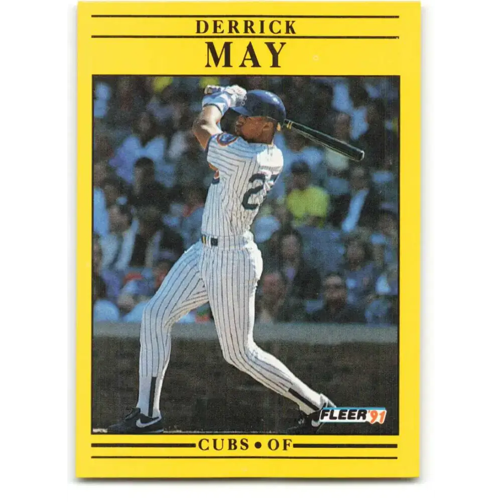 1991 Fleer #427 Derrick May NM-MT Chicago Cubs Baseball Card - Baseball Card Single