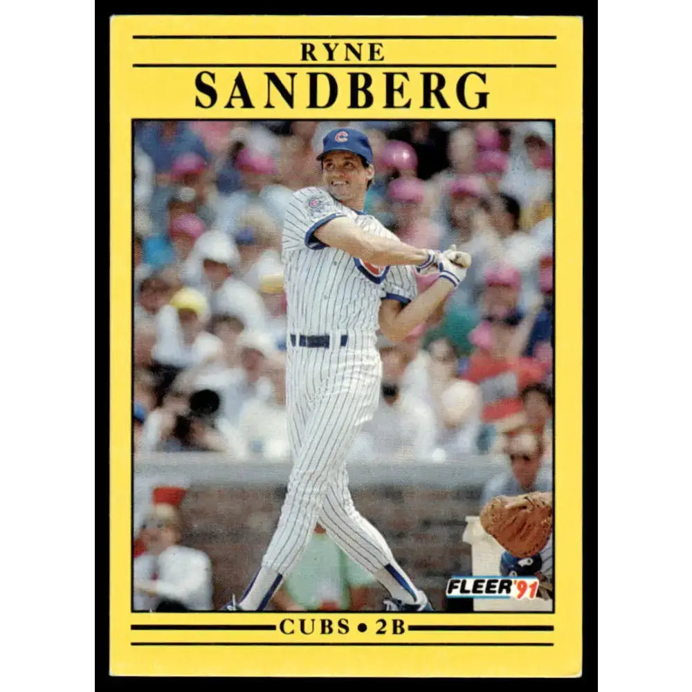 1991 Fleer #431 Ryne Sandberg EX Chicago Cubs Baseball Card - Baseball Card Single