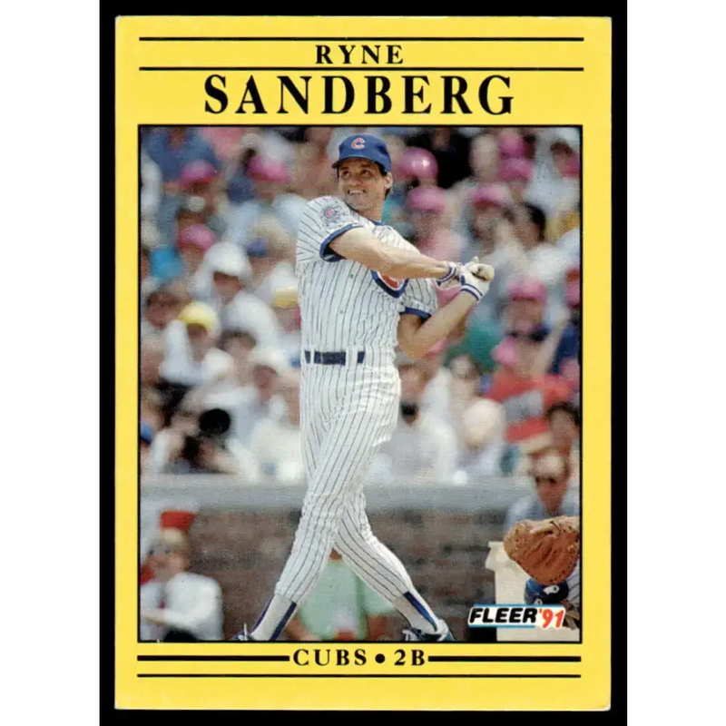 1991 Fleer #431 Ryne Sandberg EX Chicago Cubs Baseball Card - Baseball Card Single
