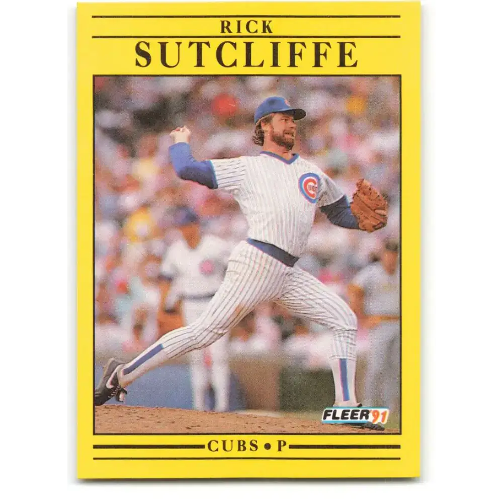 1991 Fleer #434 Rick Sutcliffe NM-MT Chicago Cubs Baseball Card - Baseball Card Single