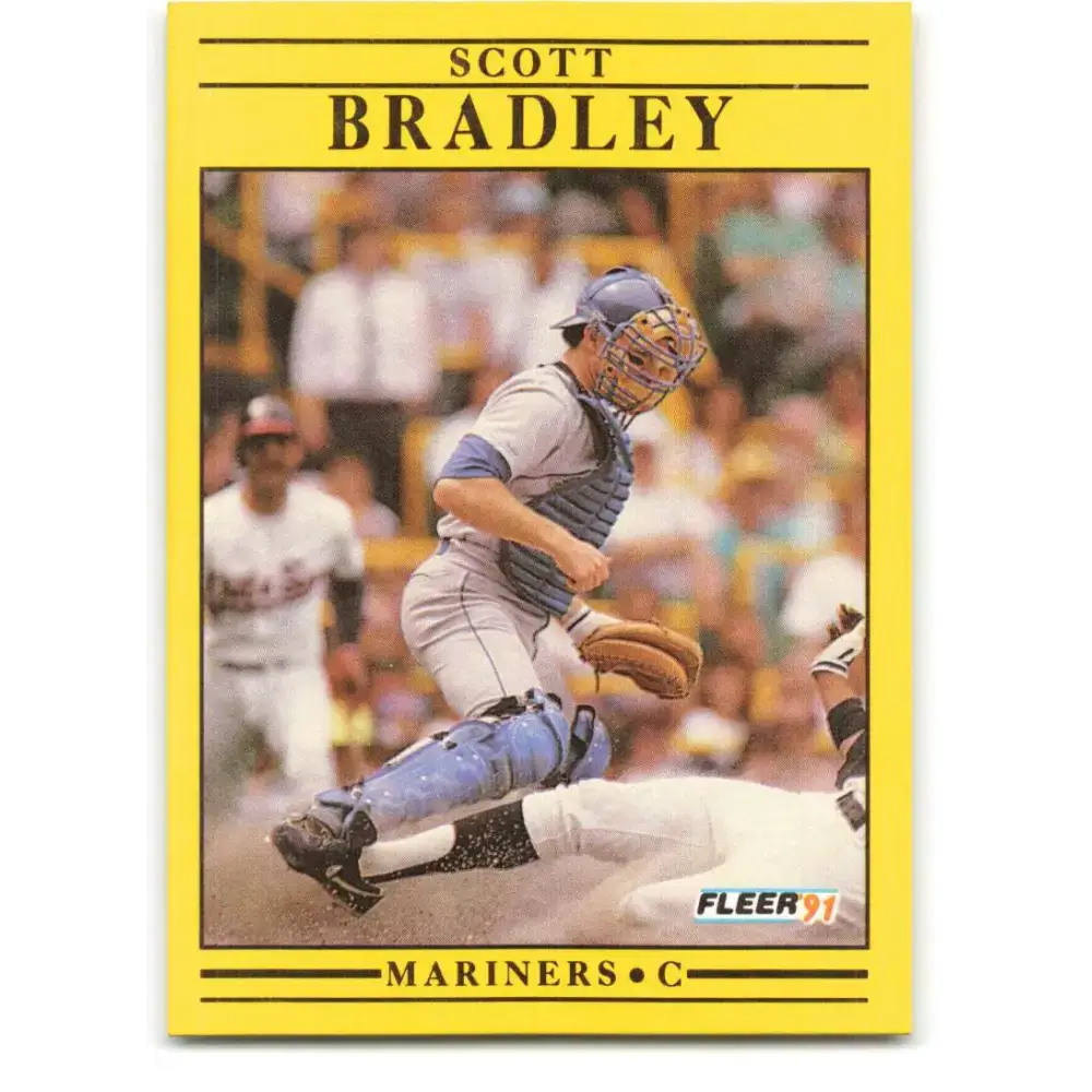 1991 Fleer #443 Scott Bradley NM-MT Seattle Mariners Baseball Card - Baseball Card Single