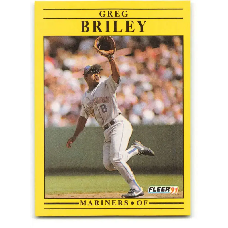 1991 Fleer #444 Greg Briley NM-MT Seattle Mariners Baseball Card - Baseball Card Single