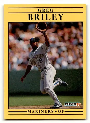 1991 Fleer #444 Greg Briley Seattle Mariners Baseball Cards NM Near ID:58099 - Baseball Card Single