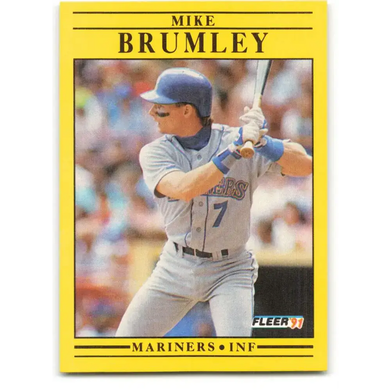 1991 Fleer #445 Mike Brumley NM-MT Seattle Mariners Baseball Card - Baseball Card Single
