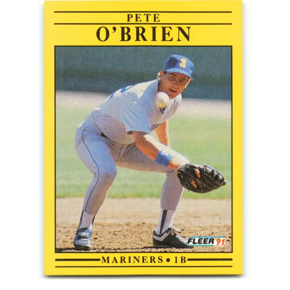1991 Fleer #459 Pete O’Brien NM-MT Seattle Mariners Baseball Card - Baseball Card Single