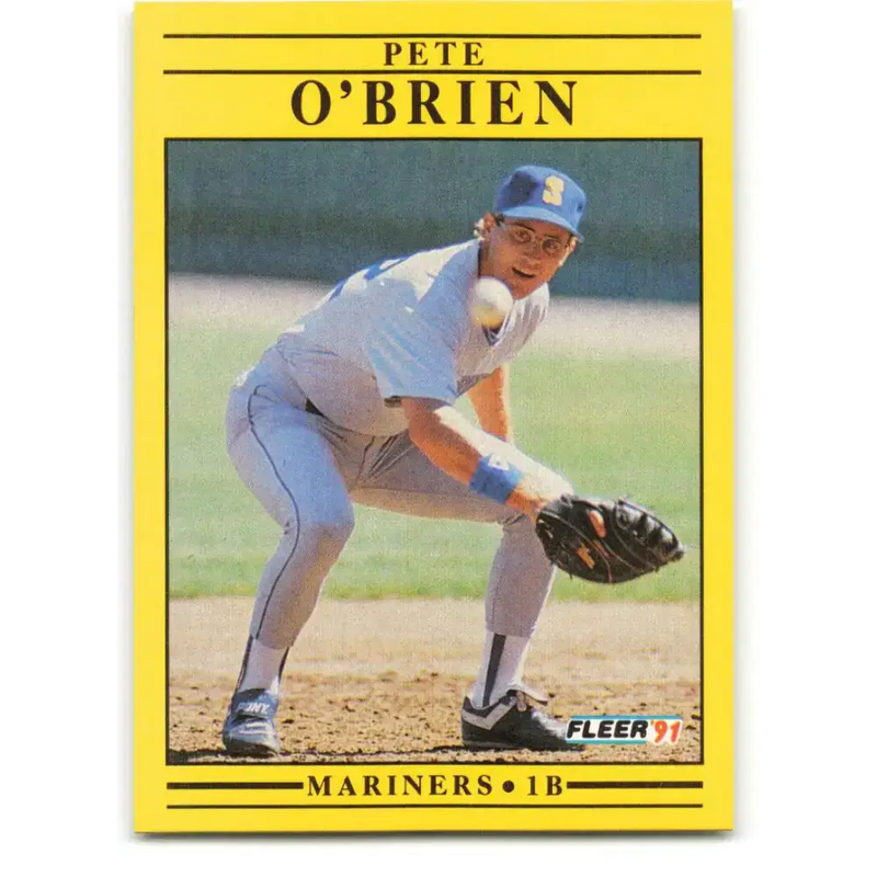 1991 Fleer #459 Pete O’Brien NM-MT Seattle Mariners Baseball Card - Baseball Card Single