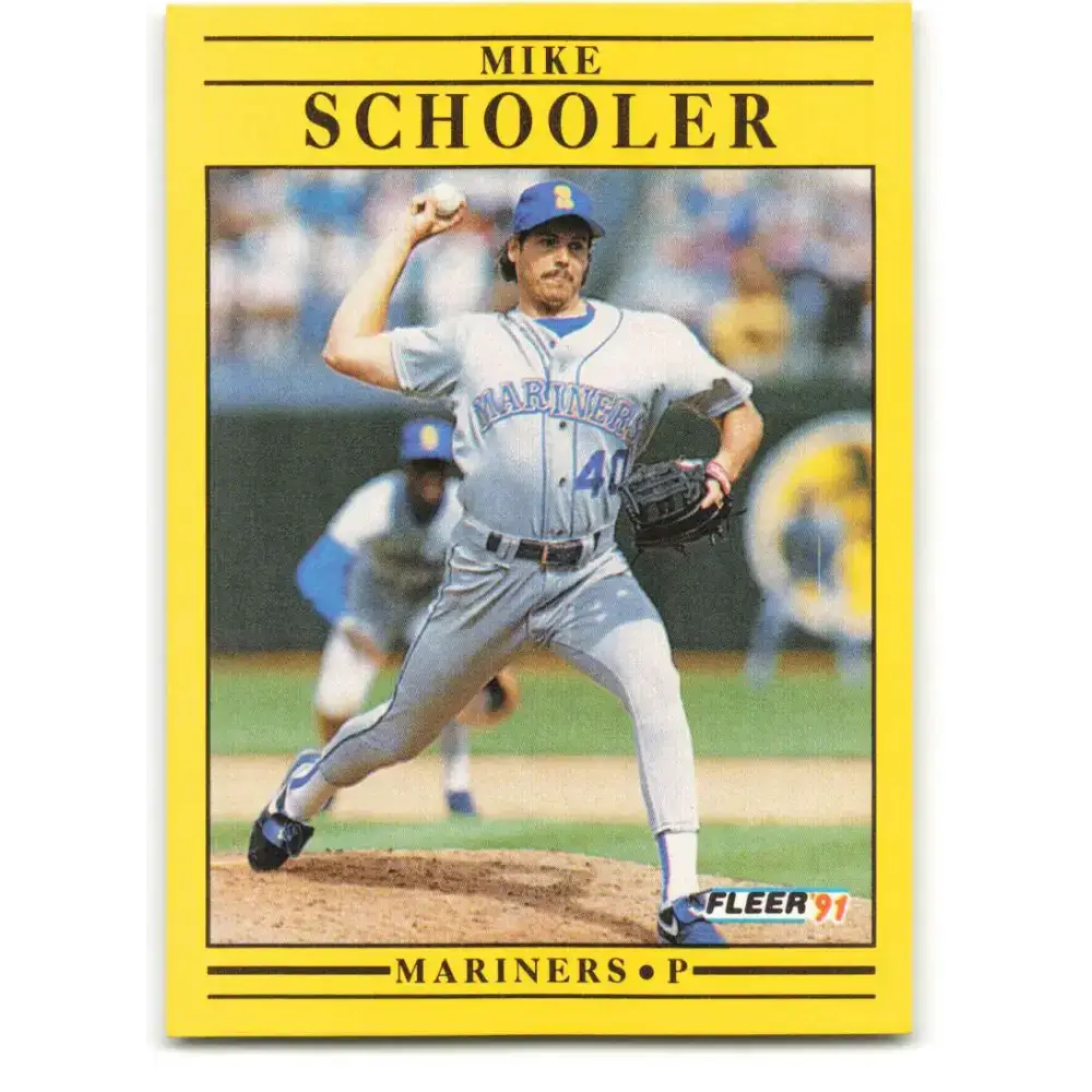 1991 Fleer #461 Mike Schooler NM-MT Seattle Mariners Baseball Card - Baseball Card Single