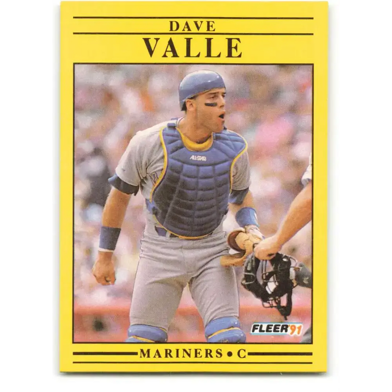 1991 Fleer #463 Dave Valle NM-MT Seattle Mariners Baseball Card - Baseball Card Single