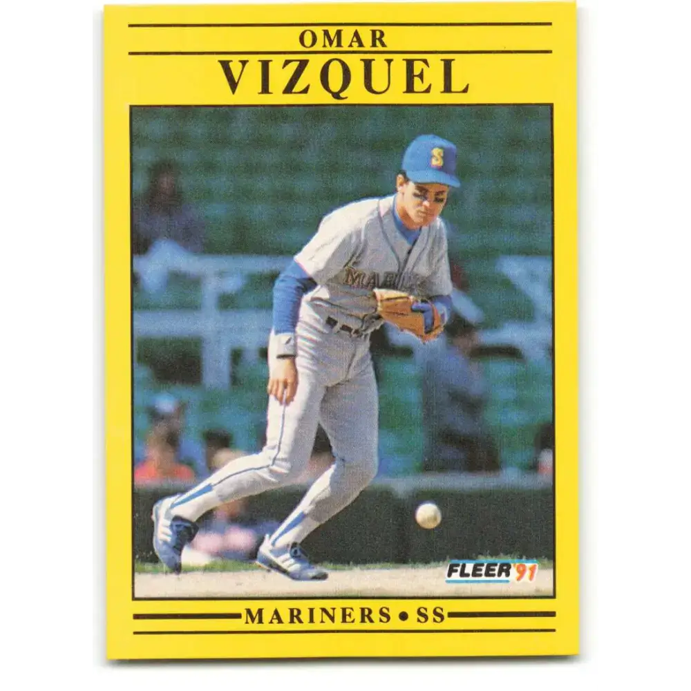 1991 Fleer #464 Omar Vizquel NM-MT Seattle Mariners Baseball Card - Baseball Card Single