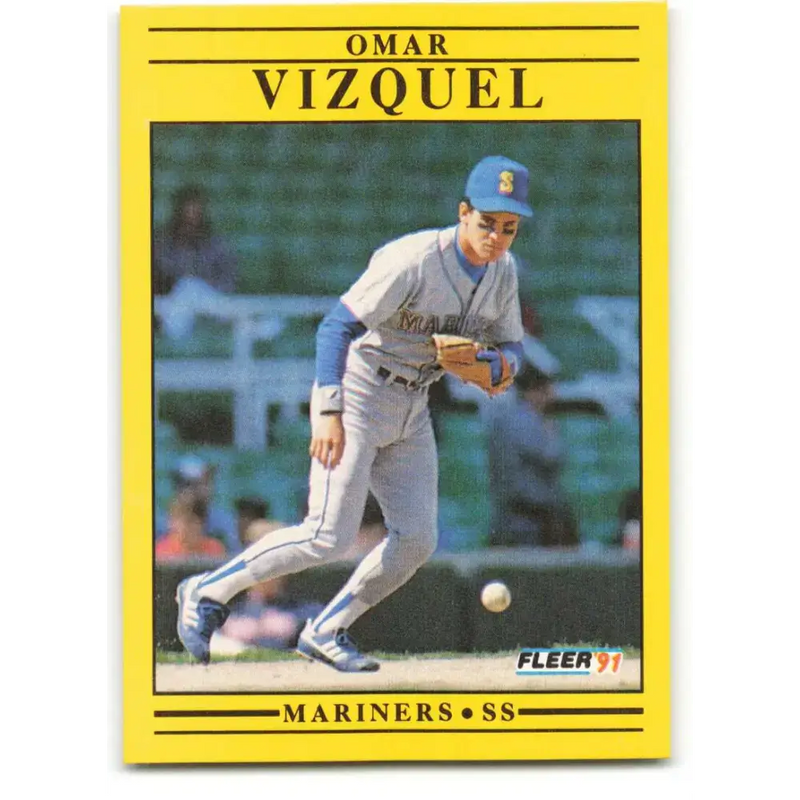 1991 Fleer #464 Omar Vizquel NM-MT Seattle Mariners Baseball Card - Baseball Card Single