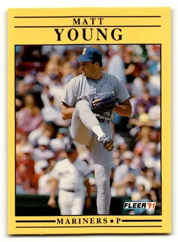 1991 Fleer Matt Young baseball card 465a matt young wax cello pack version 1988 stats