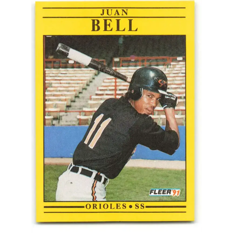 1991 Fleer #468 Juan Bell NM-MT Baltimore Orioles Baseball Card - Baseball Card Single