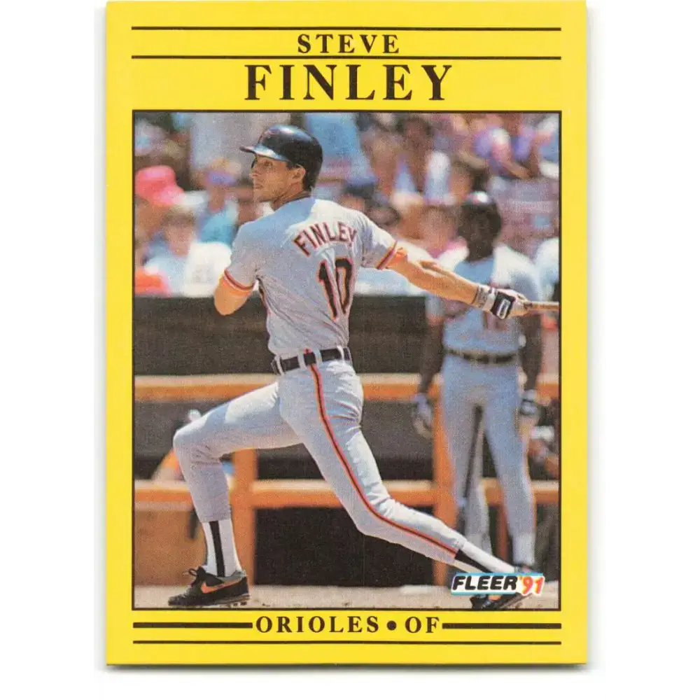 1991 Fleer #470 Steve Finley NM-MT Baltimore Orioles Baseball Card - Baseball Card Single