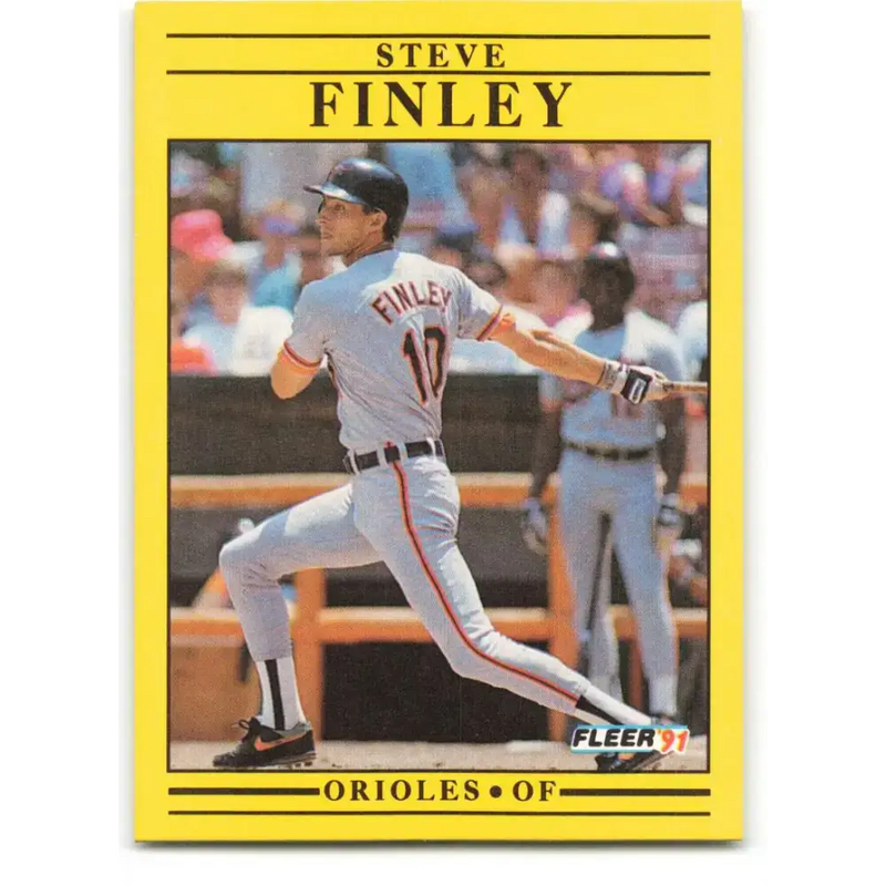 1991 Fleer #470 Steve Finley NM-MT Baltimore Orioles Baseball Card - Baseball Card Single