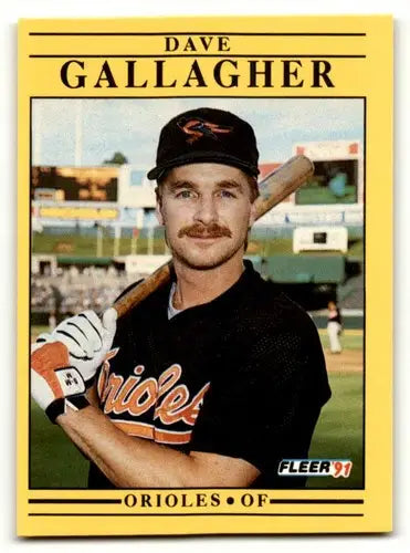 Original gloss Dave Gallagher Baltimore Orioles baseball card in 1991 Fleer #471 product