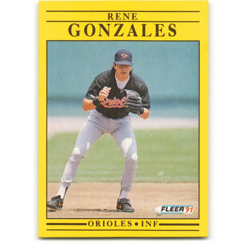 1991 Fleer #473 Rene Gonzales NM-MT Baltimore Orioles Baseball Card - Baseball Card Single
