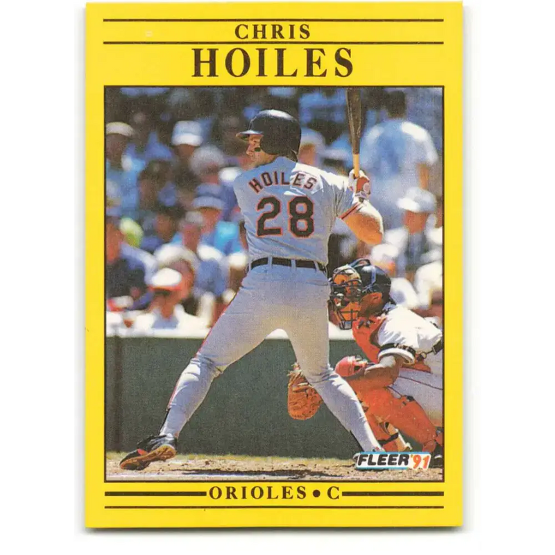 1991 Fleer #476 Chris Hoiles NM-MT Baltimore Orioles Baseball Card - Baseball Card Single