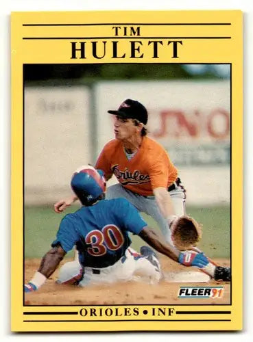 1991 Fleer Tim Hulett Baltimore Orioles baseball card NM Near Mint display