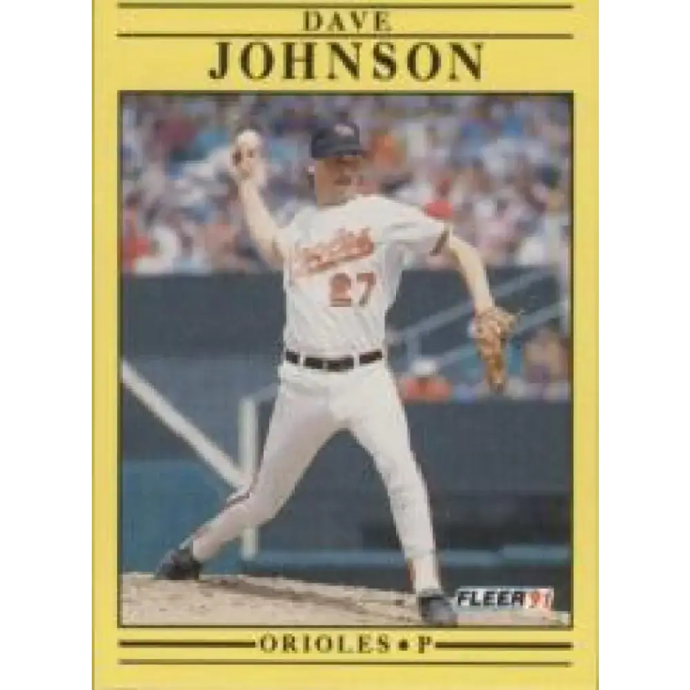1991 Fleer #479 Dave Johnson NM-MT Baltimore Orioles Baseball Card - Baseball Card Single