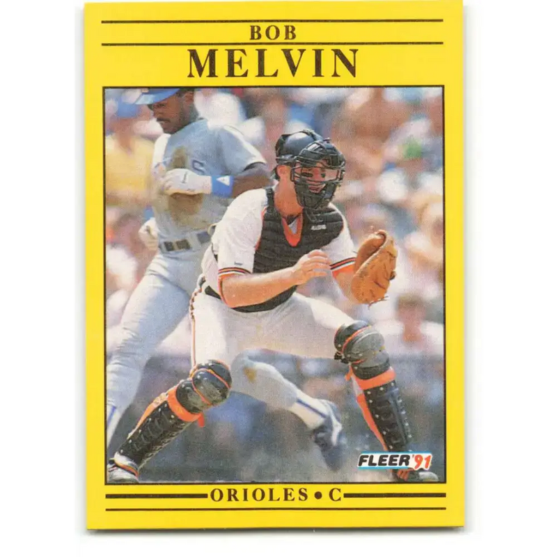 1991 Fleer #482 Bob Melvin NM-MT Baltimore Orioles Baseball Card - Baseball Card Single