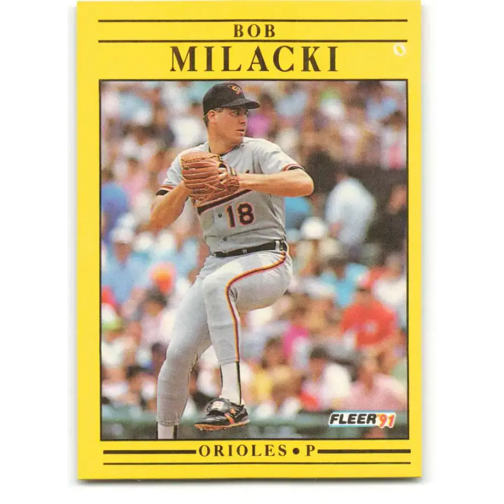 1991 Fleer #483 Bob Milacki NM-MT Baltimore Orioles Baseball Card - Baseball Card Single