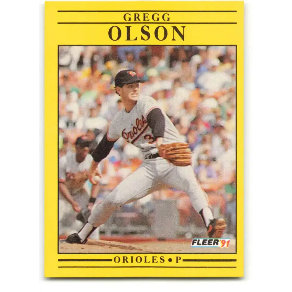 1991 Fleer #486 Gregg Olson NM-MT Baltimore Orioles Baseball Card - Baseball Card Single