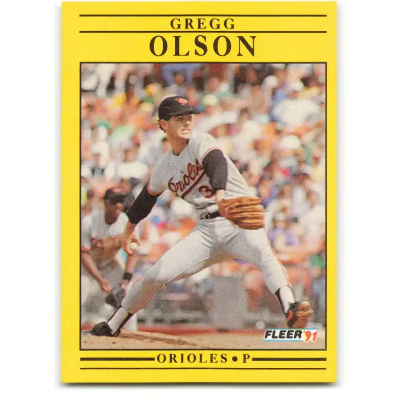 1991 Fleer #486 Gregg Olson NM-MT Baltimore Orioles Baseball Card - Baseball Card Single