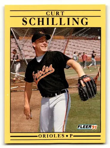 1991 Fleer Curt Schilling Baltimore Orioles baseball card with original gloss