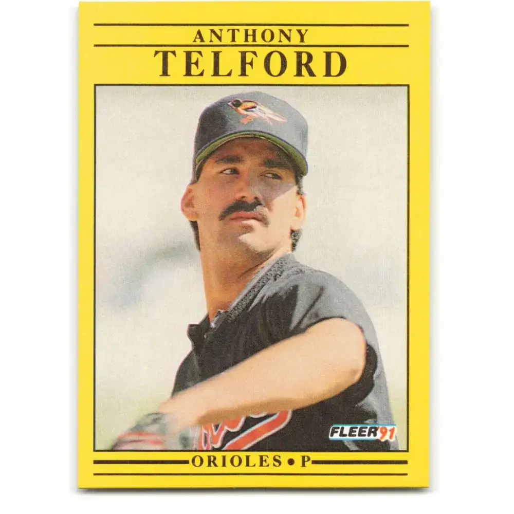 1991 Fleer #493 Anthony Telford NM-MT RC Rookie Baltimore Orioles Baseball Card - Baseball Card Single