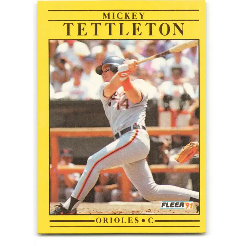 1991 Fleer #494 Mickey Tettleton NM-MT Baltimore Orioles Baseball Card - Baseball Card Single