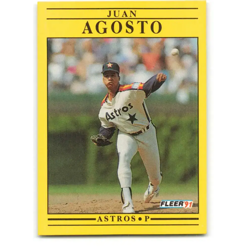 1991 Fleer #497 Juan Agosto NM-MT Houston Astros Baseball Card - Baseball Card Single