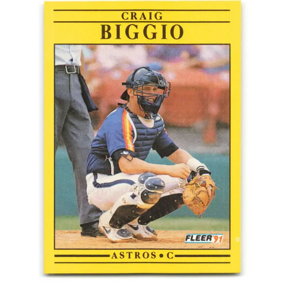 1991 Fleer #499 Craig Biggio NM-MT Houston Astros Baseball Card - Baseball Card Single