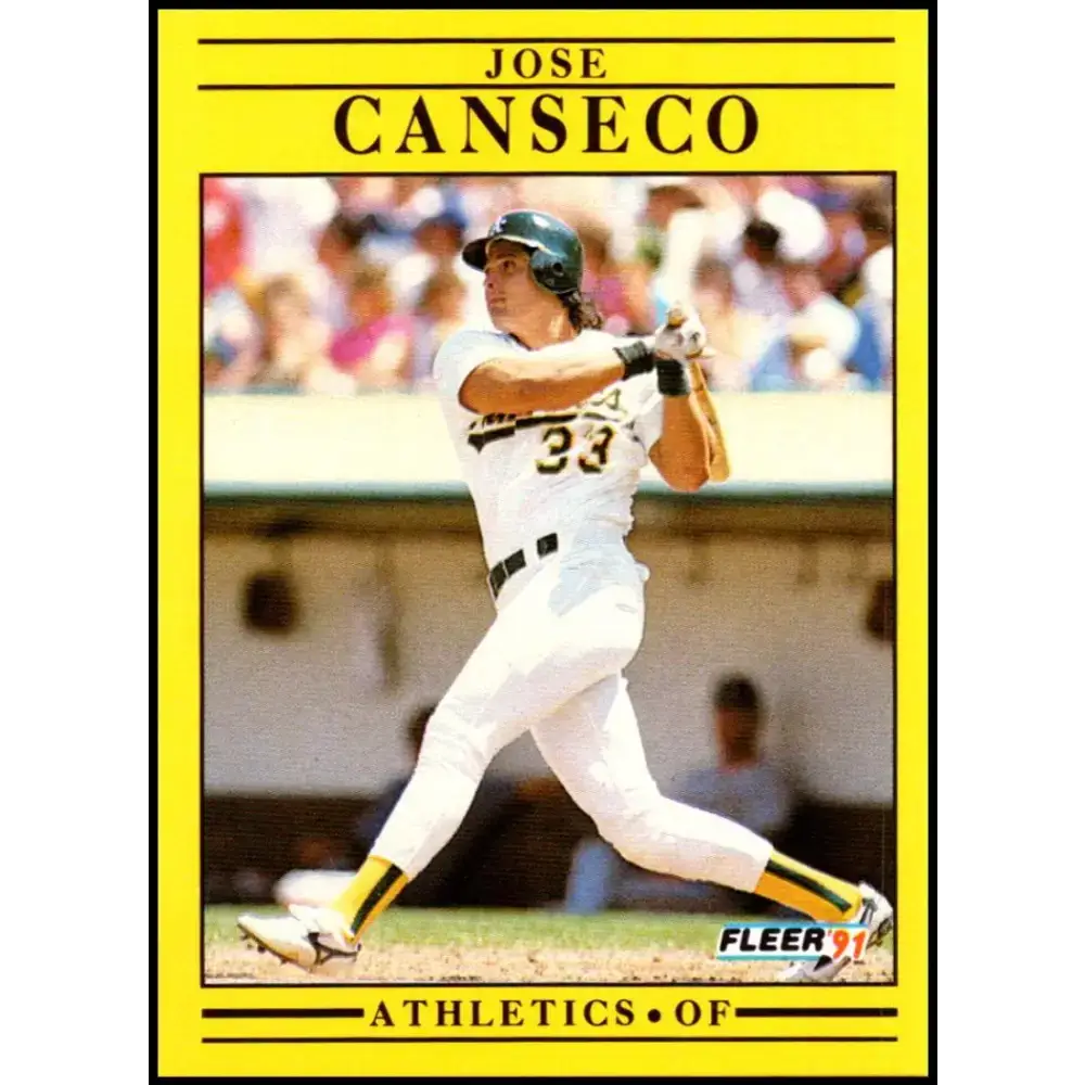 1991 Fleer #5 Jose Canseco NM-MT Oakland Athletics Baseball Card - Baseball Card Single