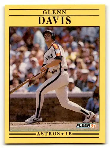 Glenn Davis Houston baseball card from 1991 Fleer #505 featuring Davis Houston Astros