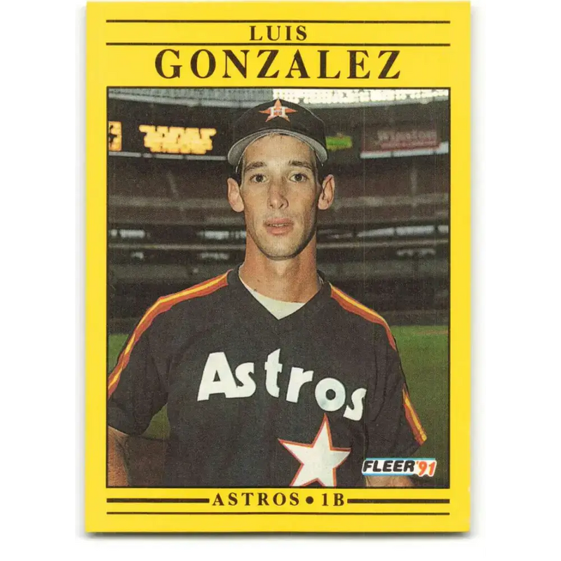 1991 Fleer #507 Luis Gonzalez NM-MT RC Rookie Houston Astros Baseball Card - Baseball Card Single
