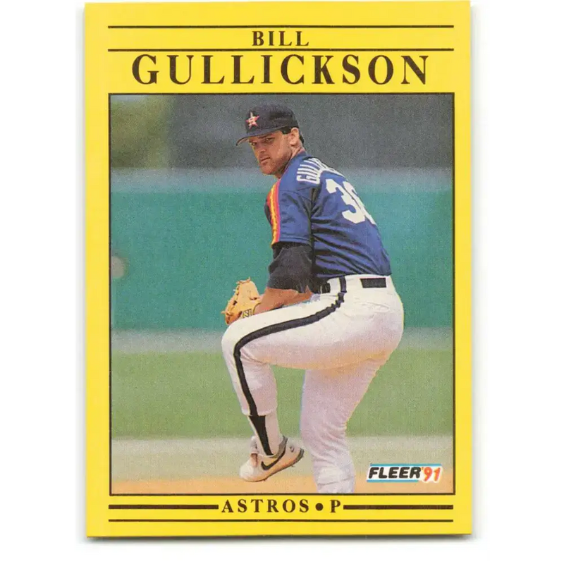 1991 Fleer #508 Bill Gullickson NM-MT Houston Astros Baseball Card - Baseball Card Single