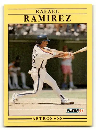 1991 Fleer #513 Rafael Ramirez Houston Astros Baseball Cards EX/NM ID:55243 - Baseball Card Single