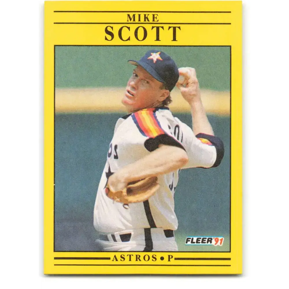 1991 Fleer #515 Mike Scott NM-MT Houston Astros Baseball Card - Baseball Card Single