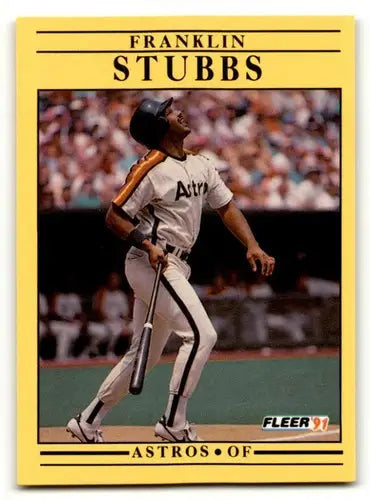 Original gloss Franklin Stubbs Houston baseball card from 1991 Fleer #518