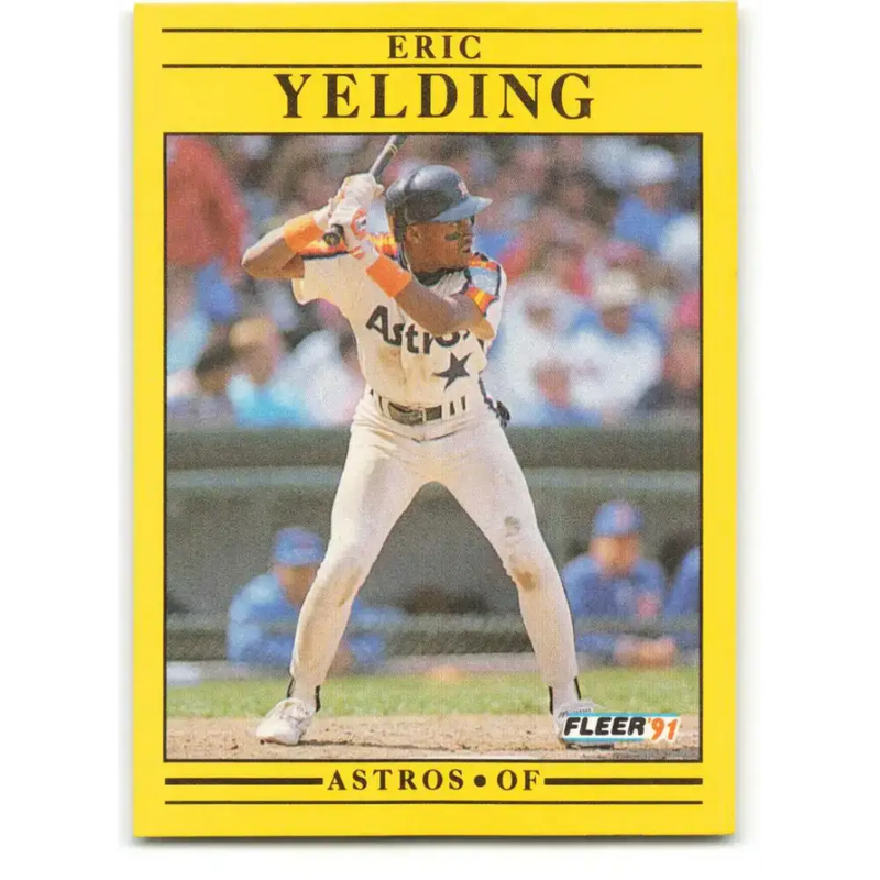 1991 Fleer #520 Eric Yelding NM-MT Houston Astros Baseball Card - Baseball Card Single