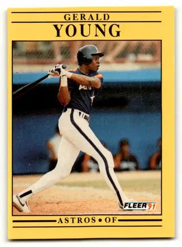 1991 Fleer #521 Gerald Young Houston Astros Baseball Cards EX/NM ID:55246 - Baseball Card Single