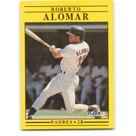 1991 Fleer #523 Roberto Alomar NM-MT San Diego Padres Baseball Card - Baseball Card Single