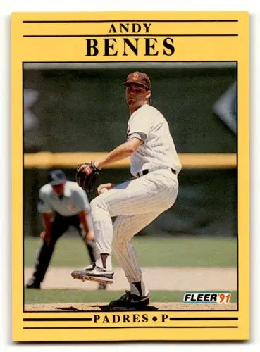 Andy Benes San Diego Padres baseball card from 1991 Fleer #524 with EX/NM condition