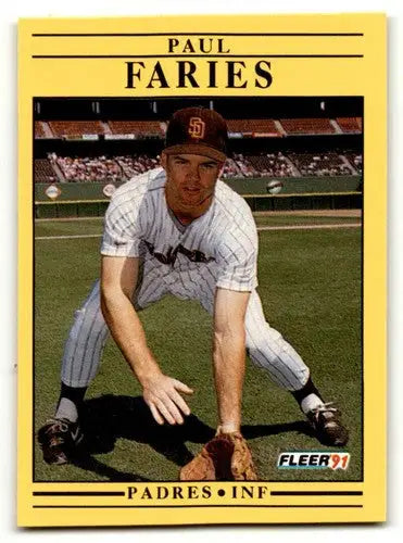 Paul Faries San Diego Padres baseball card from 1991 Fleer #528 NM Near mint