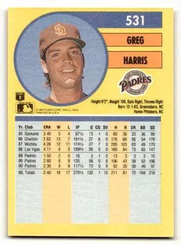1991 Fleer #531a Greg Harris Wax/Cello Pack version: Right foot partial ID:58112 - Baseball Card Single