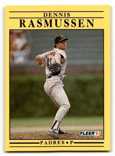 Original gloss Dennis Rasmussen San Diego Padres baseball card from 1991 Fleer #539