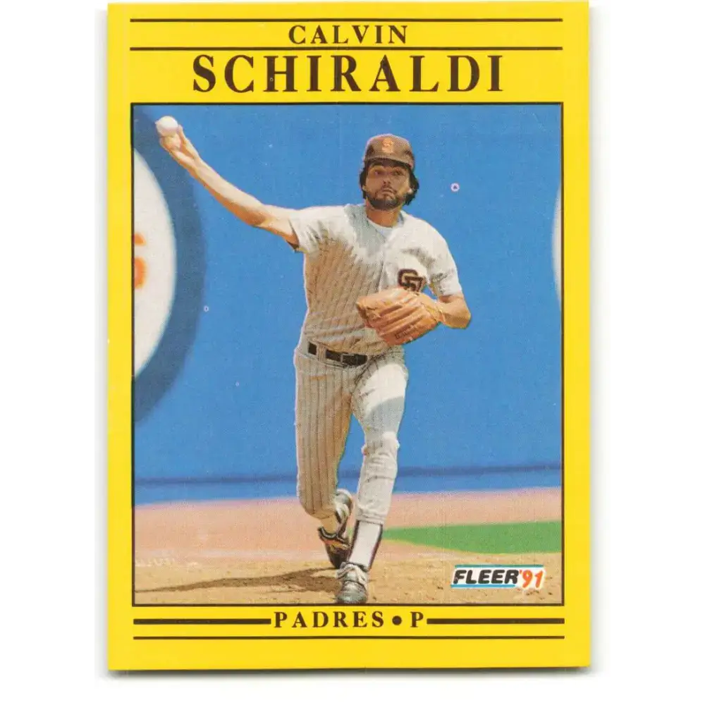 1991 Fleer #543 Calvin Schiraldi NM-MT San Diego Padres Baseball Card - Baseball Card Single
