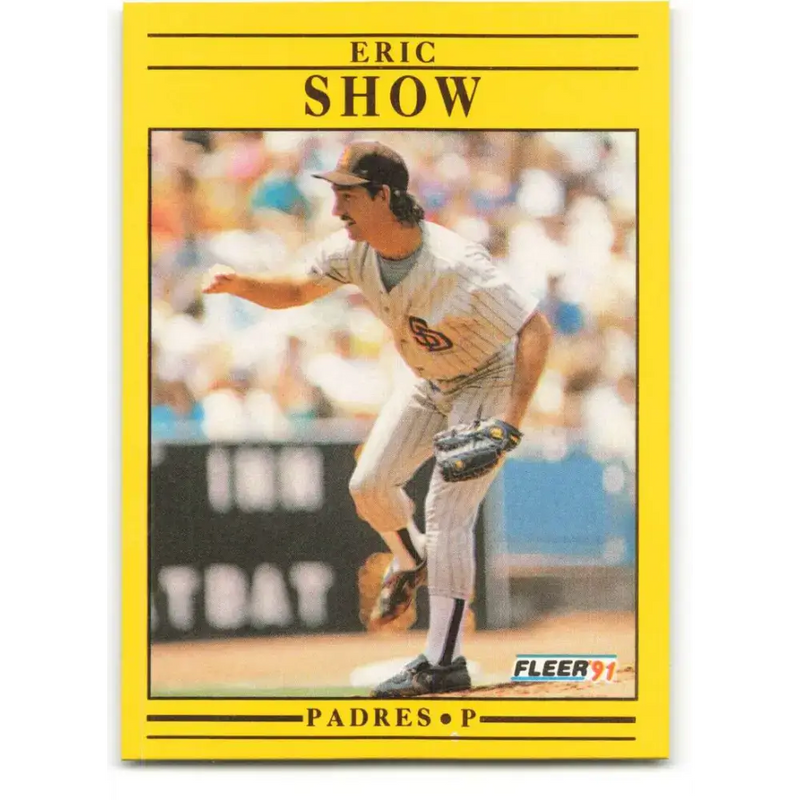 1991 Fleer #544 Eric Show NM-MT San Diego Padres Baseball Card - Baseball Card Single