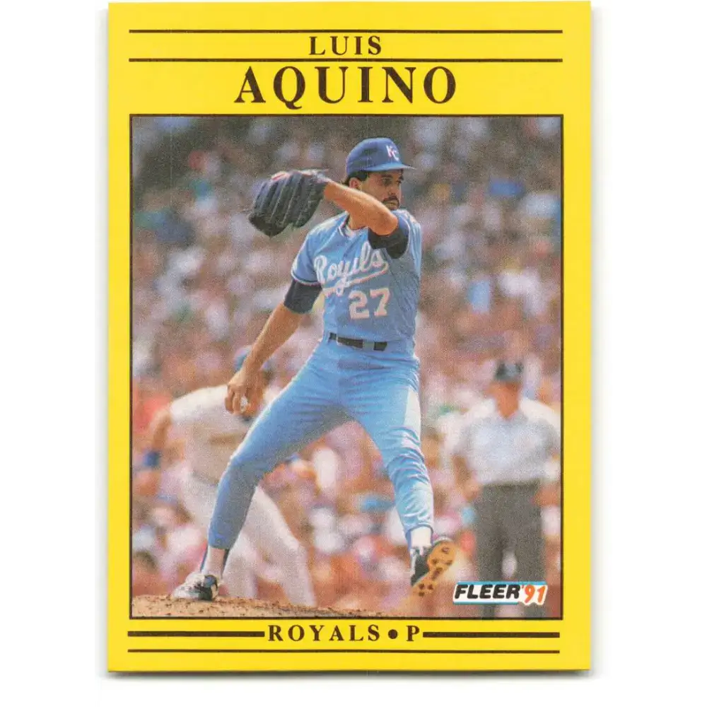 1991 Fleer #550 Luis Aquino NM-MT Kansas City Royals Baseball Card - Baseball Card Single