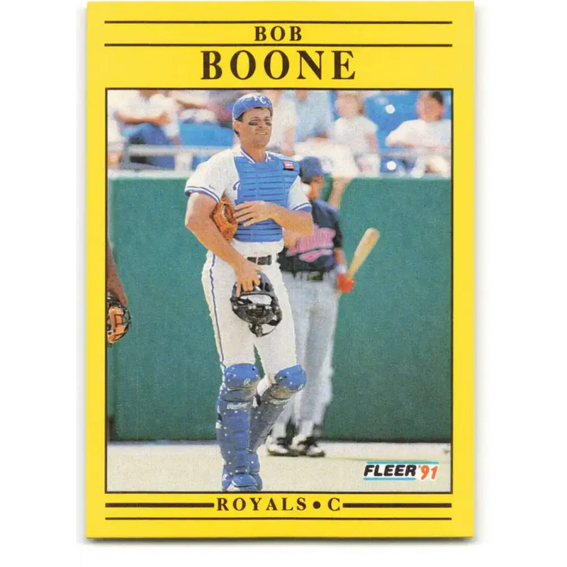 1991 Fleer #551 Bob Boone NM-MT Kansas City Royals Baseball Card - Baseball Card Single